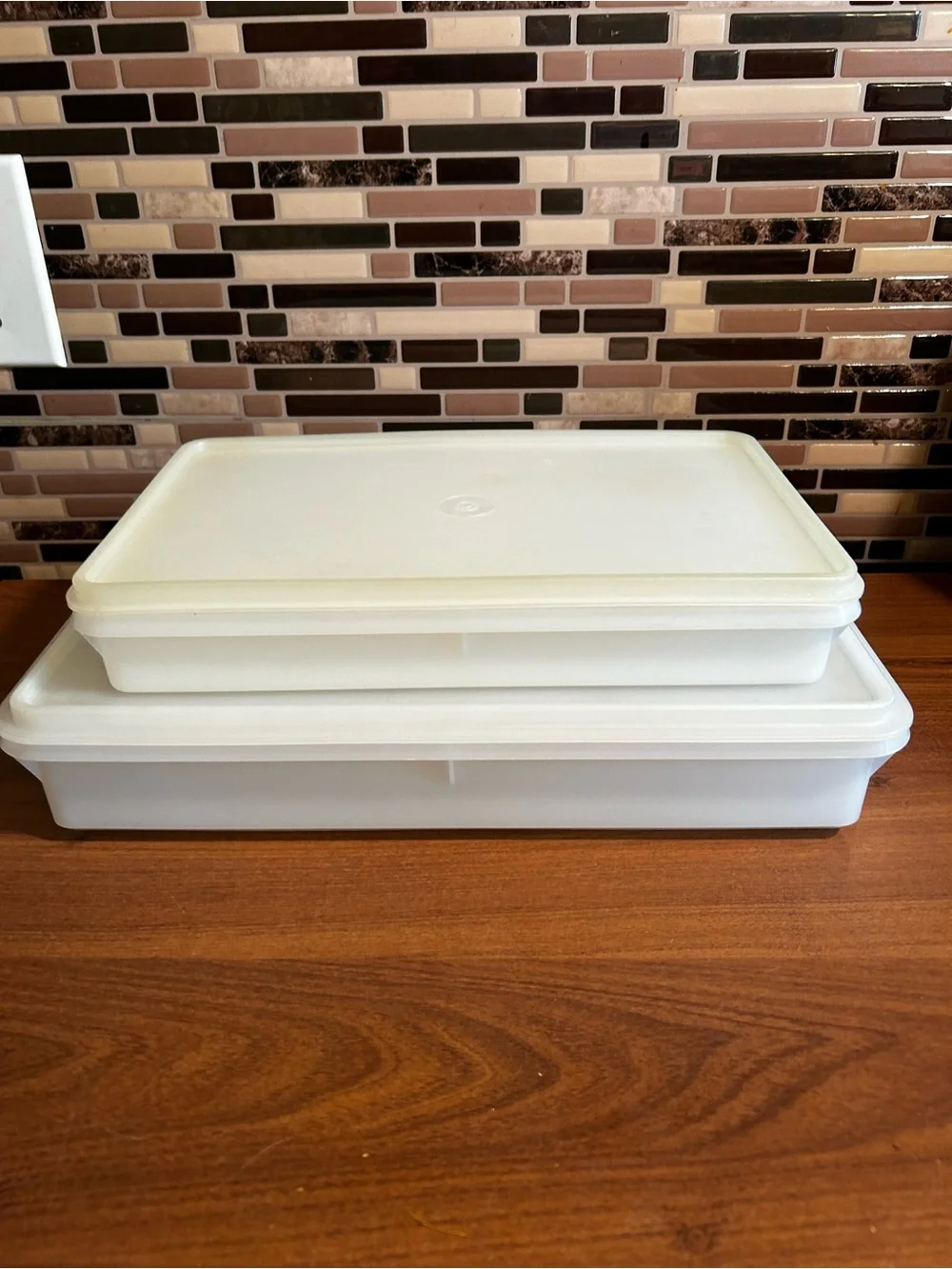 Set of 2 Vintage Tupperware Food Storage Containers with Lids